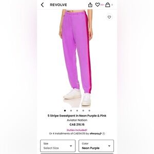 Aviator nation 5 stripe sweatpant size M